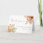 Boho Terracotta Dankeskarte (Vorderseite)