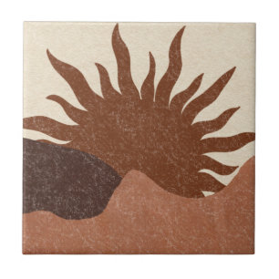 Boho Terracotta Desert Sun Fliese