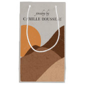 Boho Terracotta Desert Sun Mountains Abstrakt Kleine Geschenktüte (Vorderseite)