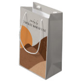 Boho Terracotta Desert Sun Mountains Abstrakt Kleine Geschenktüte (Rückseite Schrägansicht)