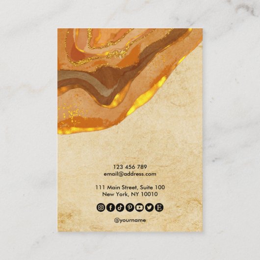 Boho Terracotta Designer Jewelry Holder Social Visitenkarte (Rückseite)