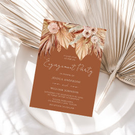 Boho Terracotta Dried Floral Engagement Party Einladung
