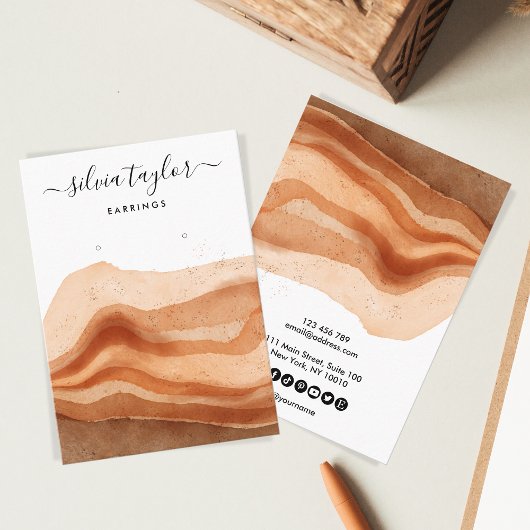 Boho Terracotta Earring Necklace-Grafikkarte Visitenkarte