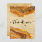 Boho Terracotta Earth Tones Vielen Dank Einladung (Vorne/Hinten)