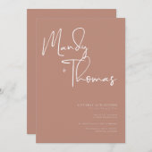 Boho terracotta Einladung (Vorne/Hinten)