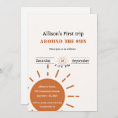 Boho terracotta erste Reise um die Sonne Einladung (Vorne/Hinten)