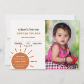 Boho terracotta erste Reise um die Sonne Einladung (Vorderseite)