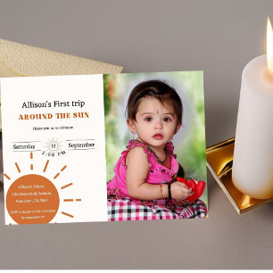 Boho terracotta erste Reise um die Sonne Einladung