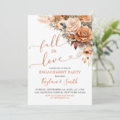 Boho Terracotta Fall der Liebe Engagement Party Einladung (Stehend Vorderseite)