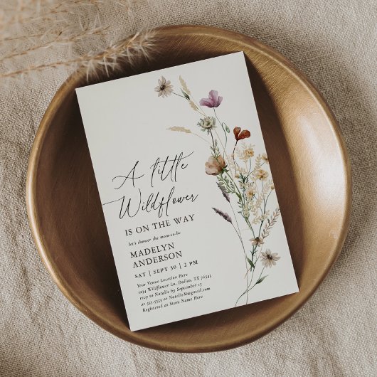 Boho Terracotta Fall Wildblume Babydusche Einladung