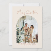 Boho Terracotta Family Foto Weihnachtskarte Einladung (Vorderseite)