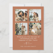 Boho Terracotta Family Foto Weihnachtskarte Einladung (Rückseite)