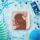 Boho Terracotta Floral Arch Baby Dusche Pappteller (Party)