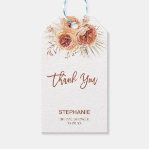 Boho Terracotta Floral Brautparty Vielen Dank Geschenkanhänger