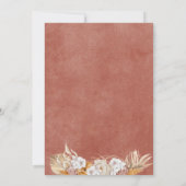 Boho Terracotta Floral Chic Watercolor Babydusche Einladung (Rückseite)