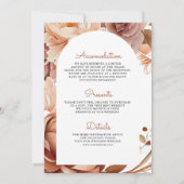 Boho Terracotta Floral Deer All in one Wedding Einladung (Rückseite)