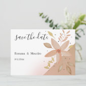 Boho Terracotta Floral Floral Save the Date Karte (Stehend Vorderseite)