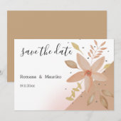 Boho Terracotta Floral Floral Save the Date Karte (Vorne/Hinten)