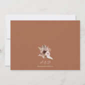 Boho Terracotta Floral Foto Wedding Save The Date (Rückseite)