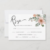 Boho Terracotta Floral Hochzeit im Herbst RSVP Karte (Vorderseite)