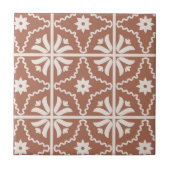 Boho Terracotta Floral Pattern Fliese (Vorderseite)