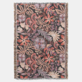 Boho Terracotta Floral Pattern Throw Blanket Decke (Vorderseite Vertikal)