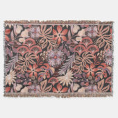 Boho Terracotta Floral Pattern Throw Blanket Decke (Vorderseite)