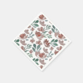 Boho Terracotta Floral Pattern Wedding Serviette (Ecke)