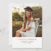 Boho Terracotta Floral Photo Graduation  Save The Date (Rückseite)