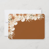 Boho Terracotta Floral QR Code Wedding RSVP Karte (Rückseite)