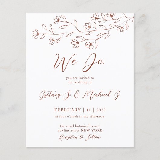 Boho Terracotta Floral Signature Art wir machen Ha Flyer (Vorne)