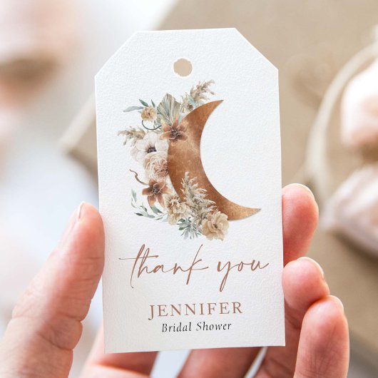 Boho Terracotta Floral Vielen Dank Geschenkanhänger