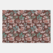 Boho Terracotta Floral Watercolor Muster Wrapping Geschenkpapier Set (Vorderseite)