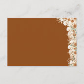 Boho Terracotta Floral Wedding Details Begleitkarte (Rückseite)