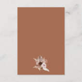 Boho Terracotta Floral Wedding Details Begleitkarte (Rückseite)