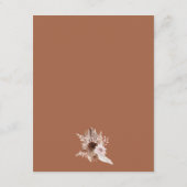 Boho Terracotta Floral Wedding Details Begleitkarte (Rückseite)