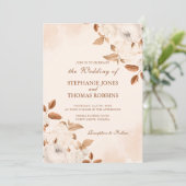 Boho Terracotta Floral Wedding Einladung (Stehend Vorderseite)