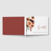 Boho Terracotta Floral Wedding Gästebuch (Voll)