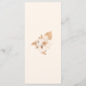 Boho Terracotta Floral Wedding Menu Card Menükarte (Rückseite)