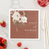 Boho Terracotta Floral Wedding Party Serviette (Beispiel)