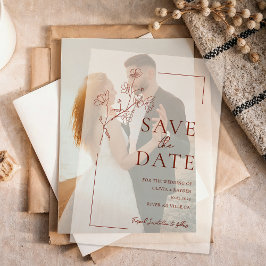 Boho Terracotta Floral Wedding Pergament Einladungen