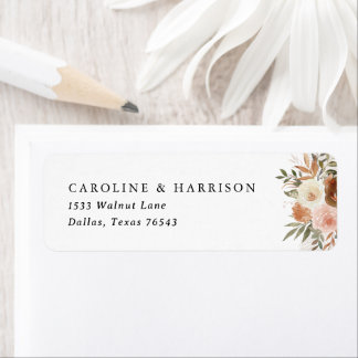Boho Terracotta Floral Wedding Rücksendeadresse