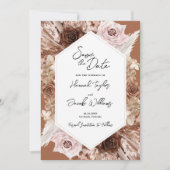 Boho Terracotta Floral Wedding Save The Date (Vorderseite)