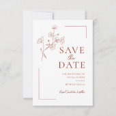 Boho Terracotta Floral Wedding Save the Date (Vorderseite)