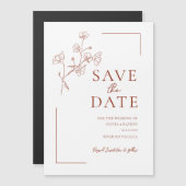Boho Terracotta Floral Wedding Save the Date Magneteinladung (Vorne/Hinten)