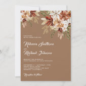 Boho Terracotta Floral Wildblume Beige Wedding Einladung (Vorderseite)