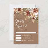 Boho Terracotta Floral Wildblume Beige Wedding RSVP Karte (Vorderseite)