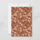 Boho Terracotta Floral Wildblume Black Wedding RSVP Karte (Rückseite)