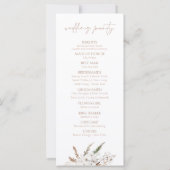 Boho Terracotta Floral Wreath Wedding Program (Rückseite)