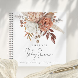 Boho Terracotta Florals Baby Showbook Notizblock